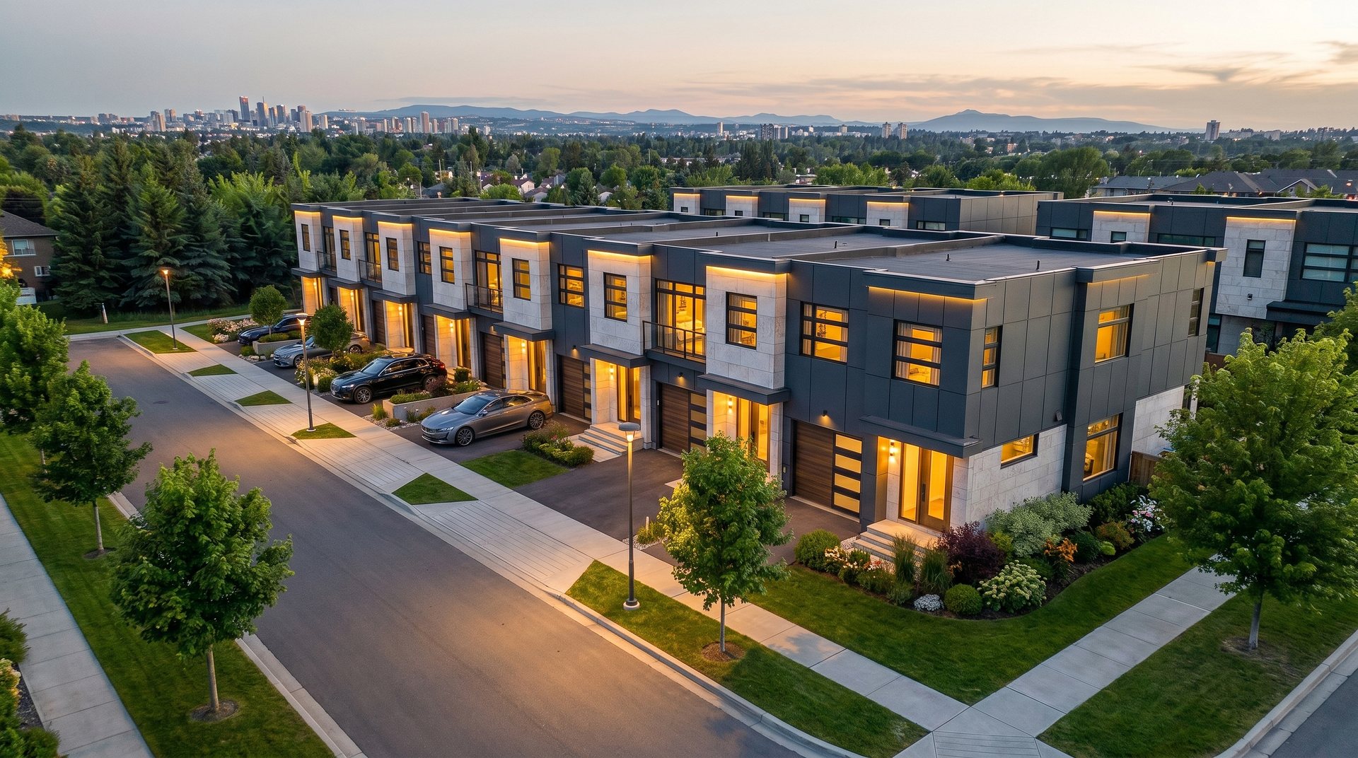 Northridge community at dusk